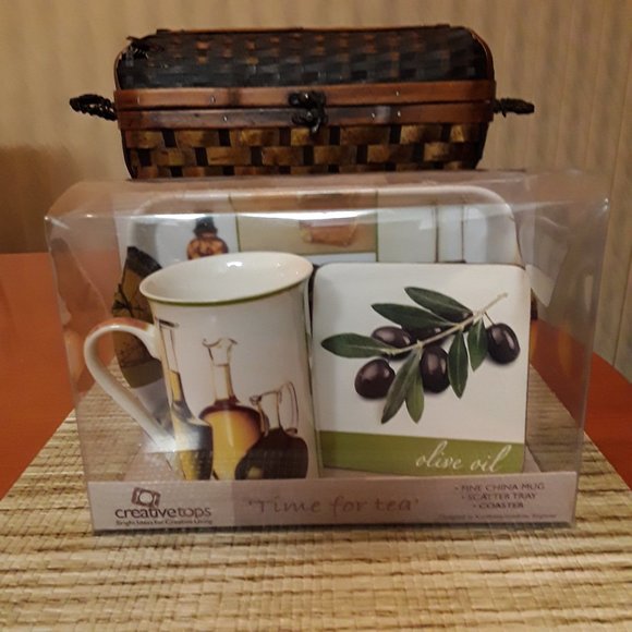 Creative Tops Olive Oil Time for Tea Gift Fine China Mug Scatter Tray Coaster - Picture 12 of 12
